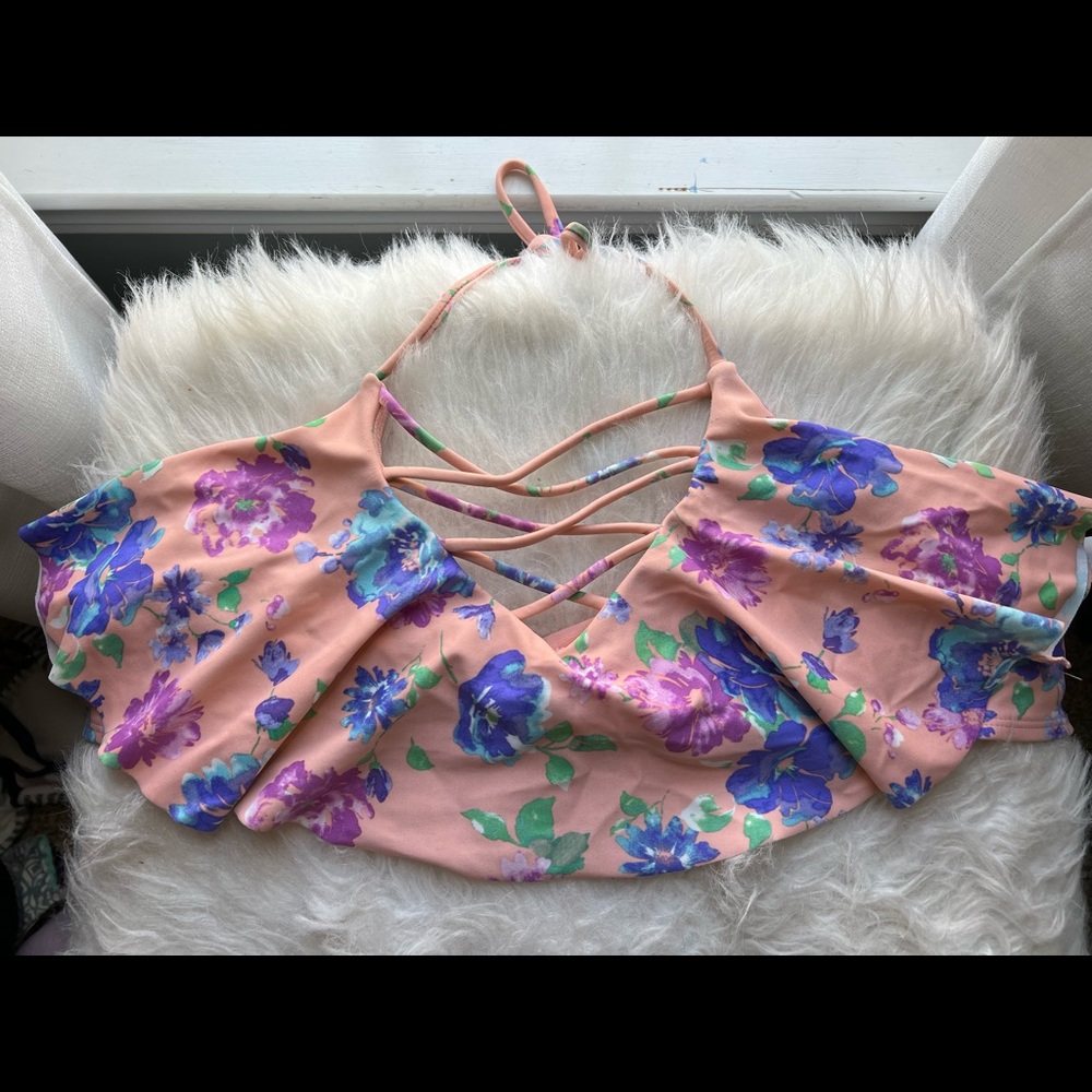 multi colored bathing suit top